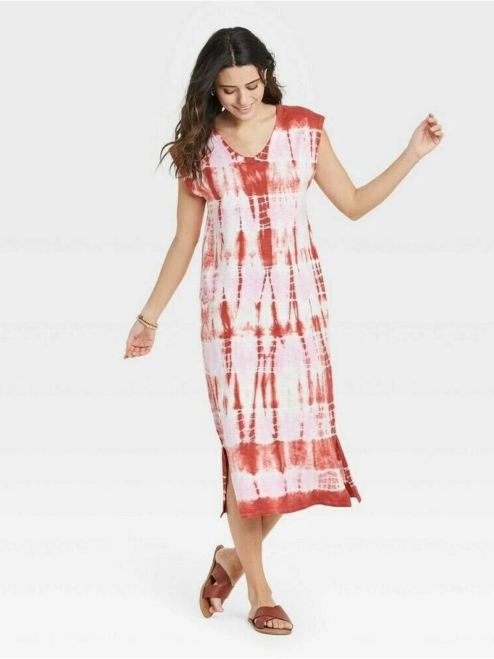 Universal Thread Women's Size Medium Pink Tie-Dye Sleeveless Knit Dress